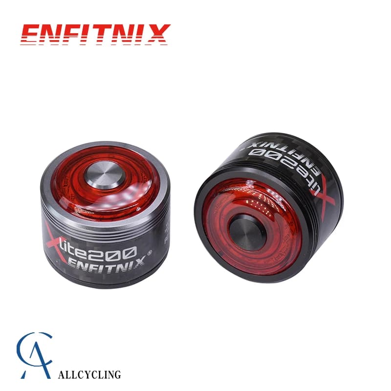 Enfitnix Nuovo Xlite200 Fanale posteriore intelligente Freno automatico Luce posteriore Fibra di carbonio Leggero Luce notturna di avvertimento a LED ultra luminosa