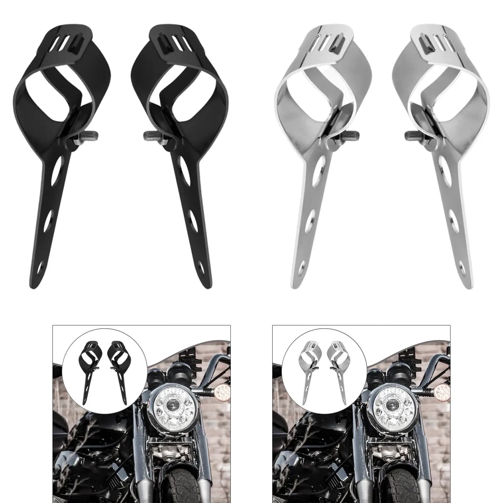 Professional Steel Headlight Mount Bracket Front Shock Absorber Clamp Universal Motorcycle Headlamp Fixed Holder