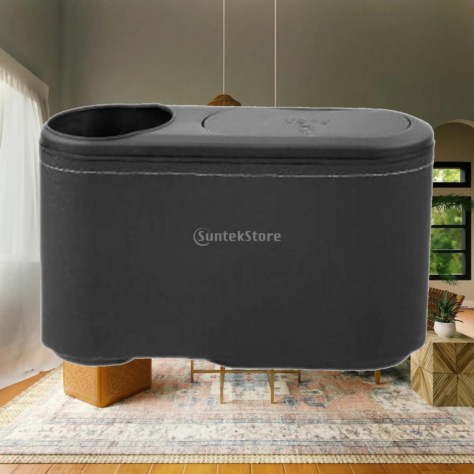 Car Trash Can with Lid Waterproof Dustbin Organizer for Card