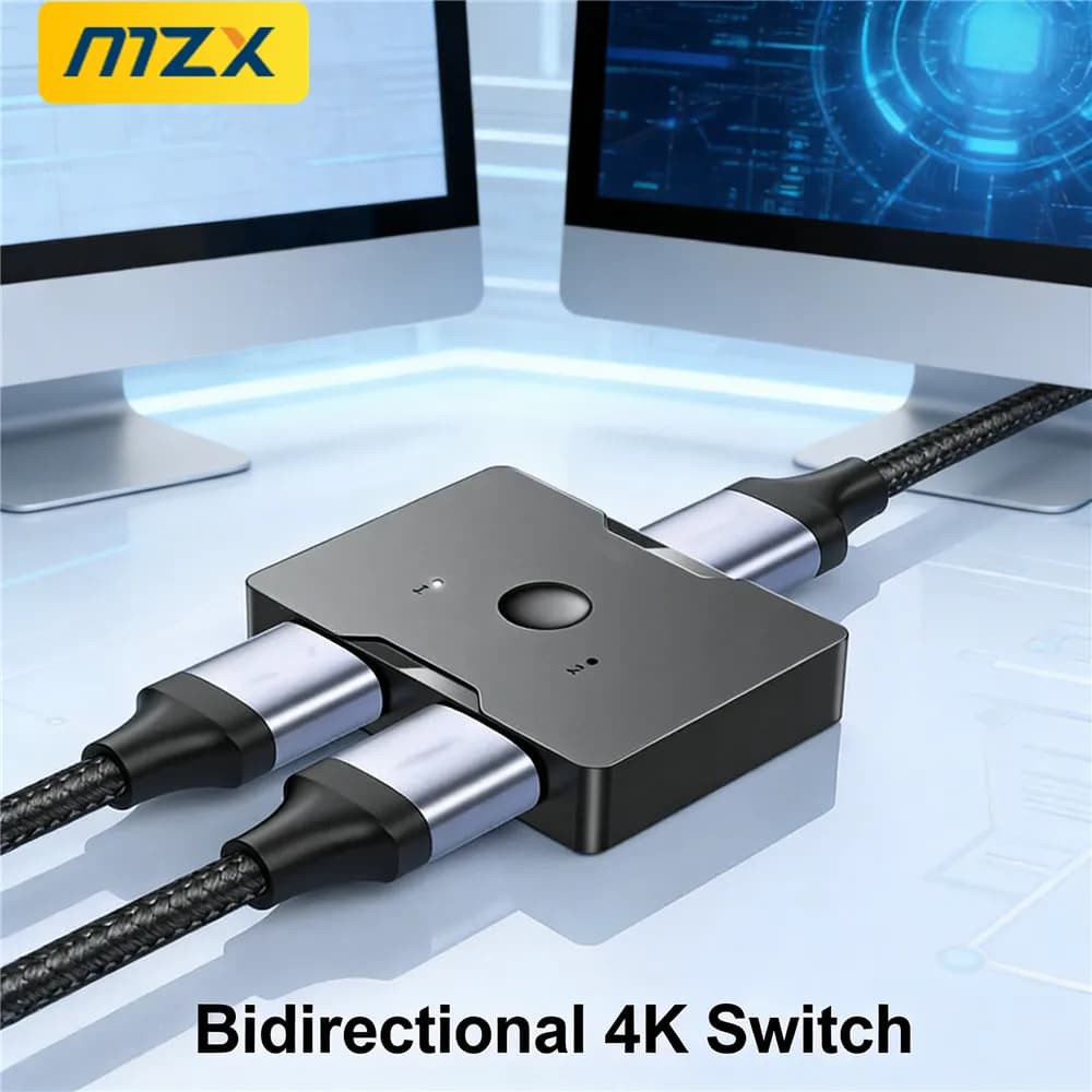 Switch KVM Bidirezionale HDMI 2.0 Compatibile 4K 60Hz 30Hz 1080P, Splitter per PC, Computer, Laptop, Accessori per Proiettori