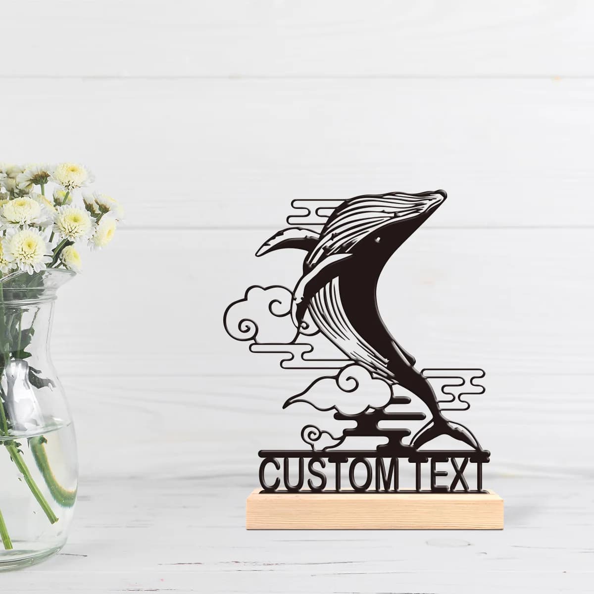 1pc Unique Personalized Metal Statue Ornaments Custom Content Equipped with Wooden Base Unique Desktop Decoration Custom Gifts