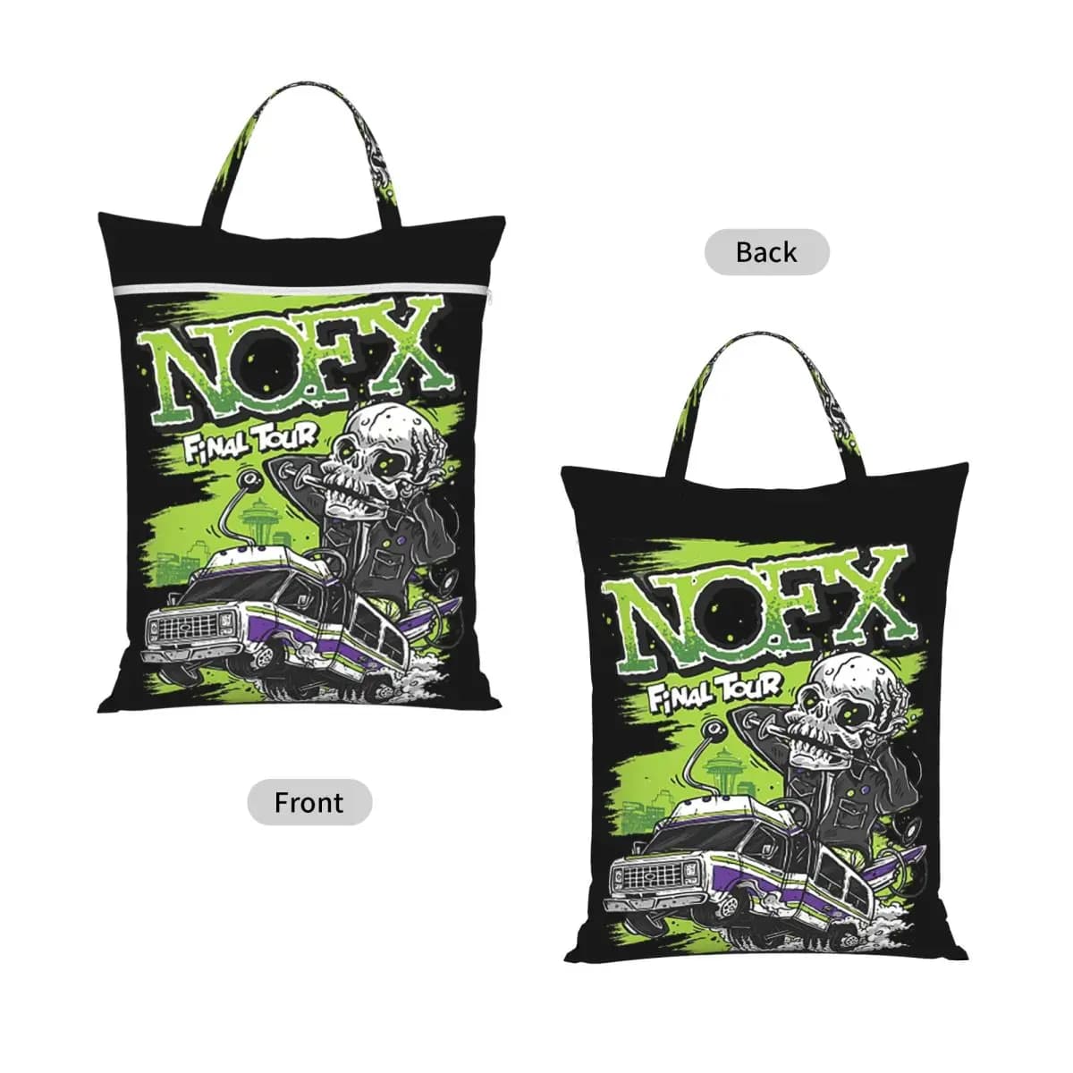 Nofx Travel Laundry Bag Waterproof Reusable Dirty Clothes Pouch Gym Yoga Camping Washing Basket