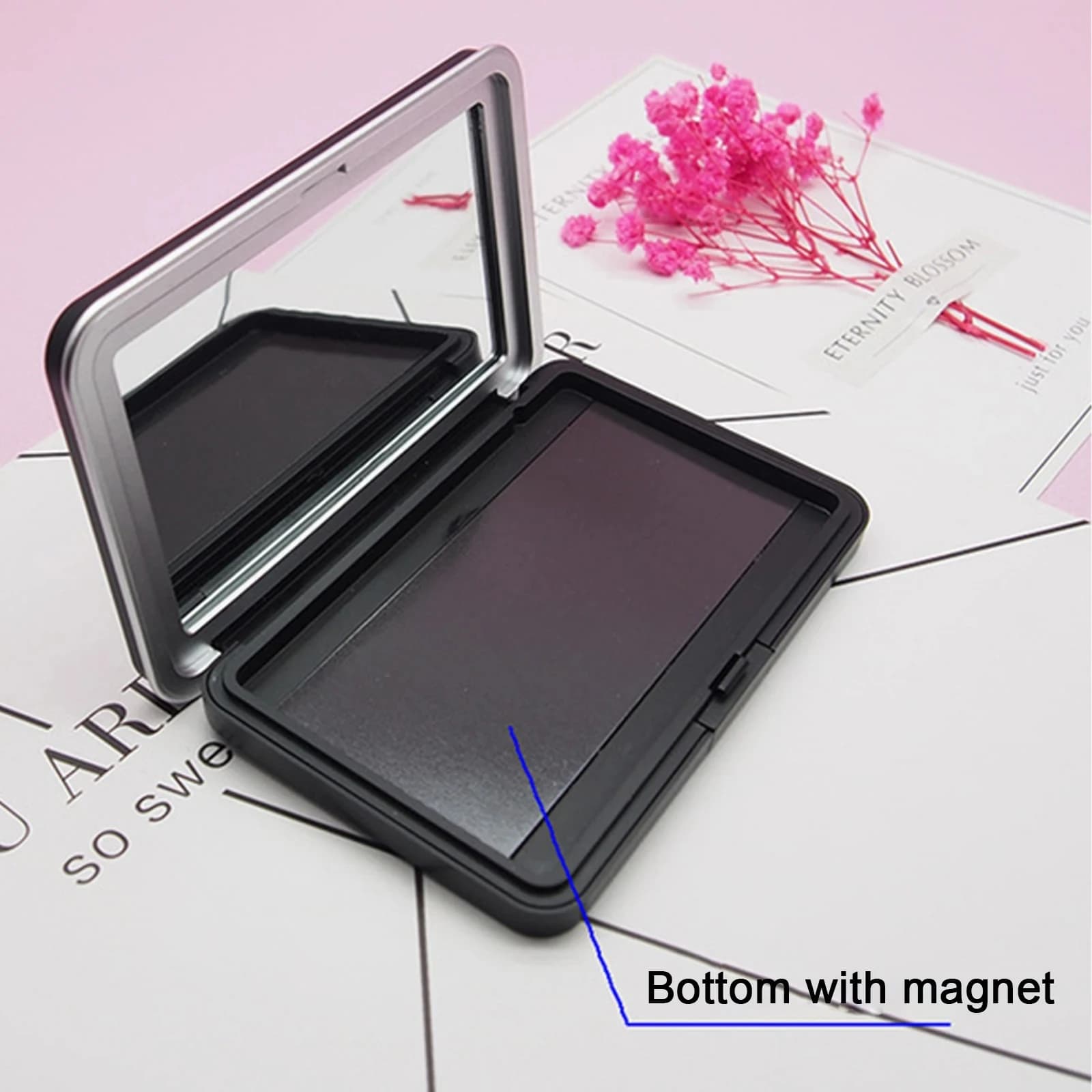 1Pc Black Opaque Empty Cosmetic Magnetic Palettes Ombretto Fard FAI FROM YOU Glitter Beauty Makeup Box