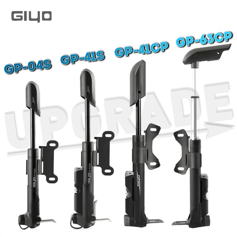 Pompa per Bicicletta Portatile GIYO con Manometro 120psi, Mini Pompa ad Aria Manuale per Ciclismo, Valvola Intelligente per Mountain Bike, Gonfiatore per Palloni e Giocattoli