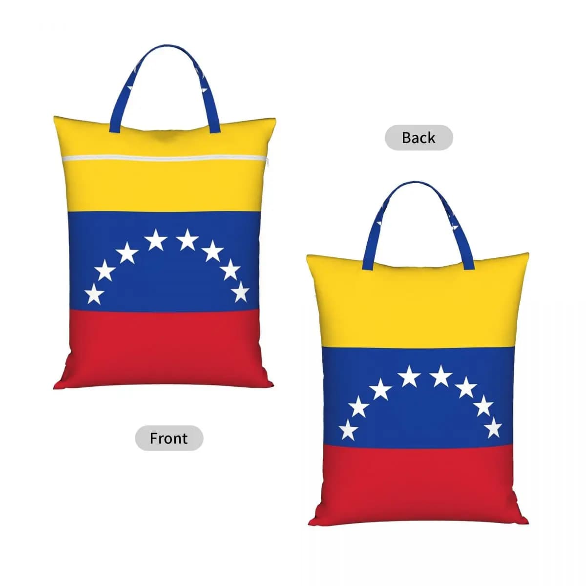 Flag Of Venezuelan, Caribbean Sea In South America Travel Laundry Bag Waterproof Reusable Dirty Clothes Pouch Gym Washing Basket