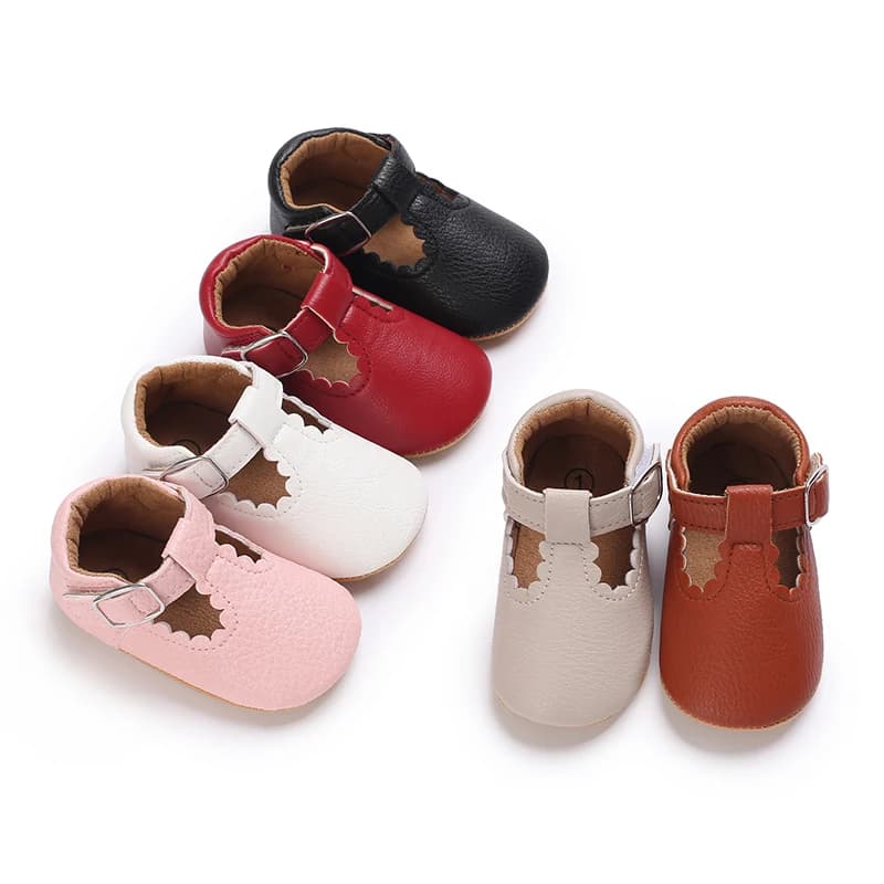 Primavera Autunno Neonate Casual Retro Scarpe in pelle PU Abito da sposa principessa Scarpe da passeggio Suola morbida in gomma antiscivolo 7 colori