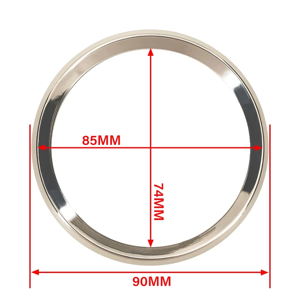 Anello in acciaio inossidabile con lunetta argento o nera da 52 mm 85 mm per indicatore di motociclette per barche per auto