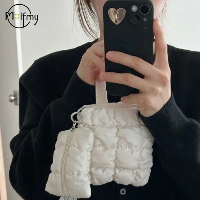 1 mini marsupio cosmetico nuvola marsupio leggero solido chiusura a bottone sicura con portamonete decorativo e borsa per cuffie