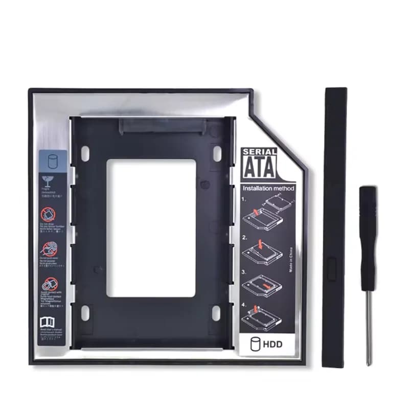 Vassoio per disco rigido completamente in alluminio per laptop da 12,7/9,5 pollici Meccanico Sata3 Ssd Staffa di supporto per unità a stato solido Hdd Caddy