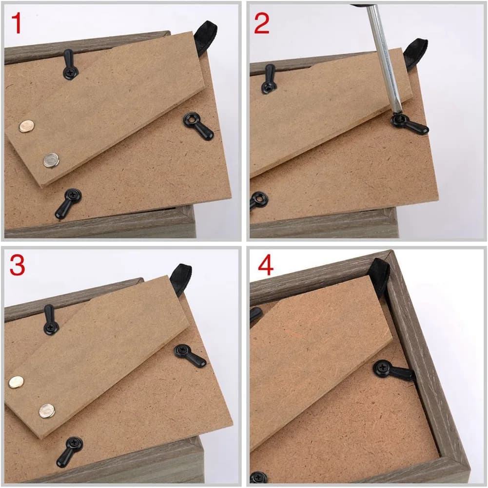 ABYN-Set di elementi di fissaggio per pulsante girevole per cornice Clip di supporto per cornice Clip hardware per cornice per foto