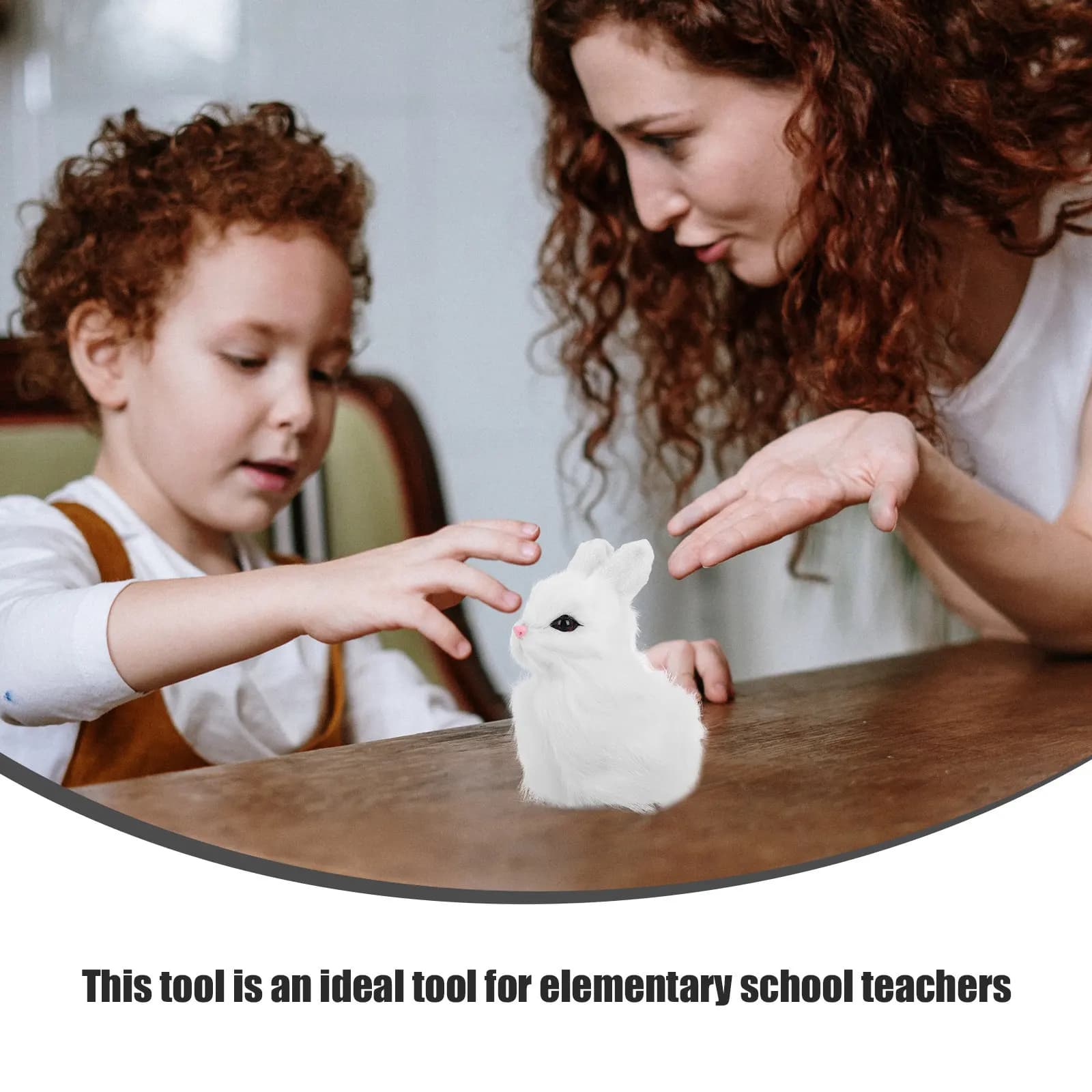 Realistic Mini Cute Rabbit Simulation Educational Tool Lifelike Animal Display Desktop Decoration Small White Bunny Sculpture
