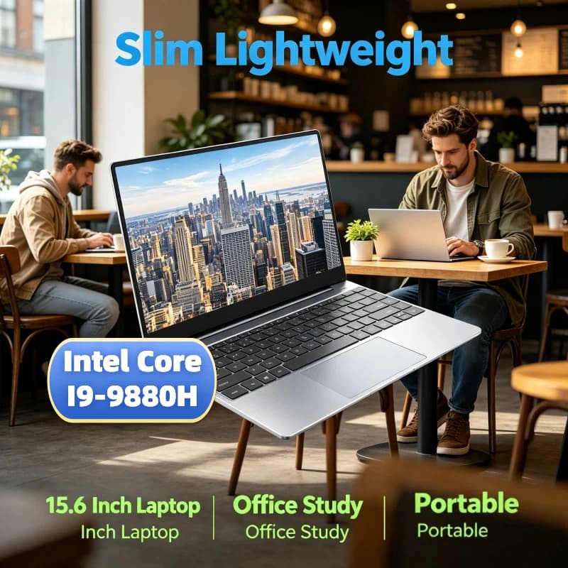 Laptop Ultra Sottile da 15,6 Pollici, Intel Core I9-9880H, 32GB, SSD 2TB, 1920*1080, Windows 11, Office, Portatile