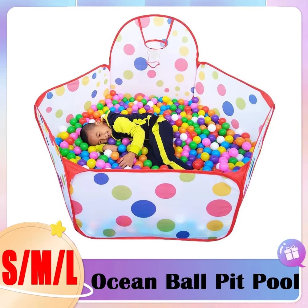 Piscina pieghevole Ocean Ball Pit con cestino box per bambini tenda giocattolo per bambini piscina con cesto giocattoli all'aperto per bambini box