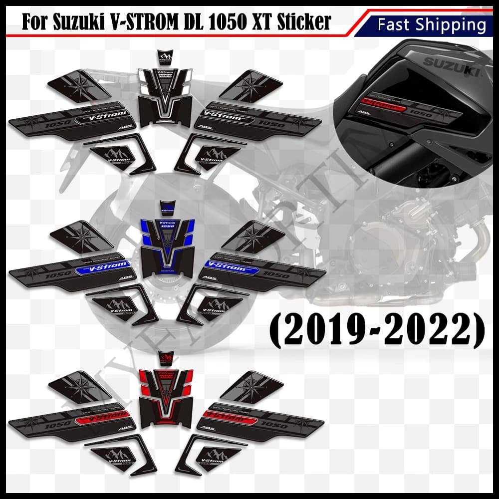 For Suzuki V STROM VSTROM DL 1050 XT 1050XT DL1050 Relief Tank Relief Side Knobs Kit Oil Combustible Ginocchio 3D Protection Decalcomanie 2019- 2022