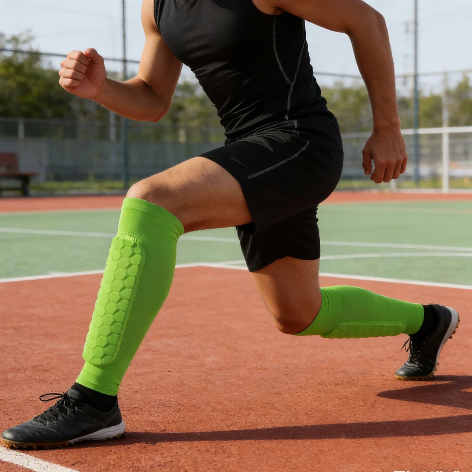 1 Pezzo Calze a Compressione per Parastinchi da Calcio con Schiuma, Protezioni a Nido d'Ape, Leggings Sportivi e Attrezzatura da Calcio