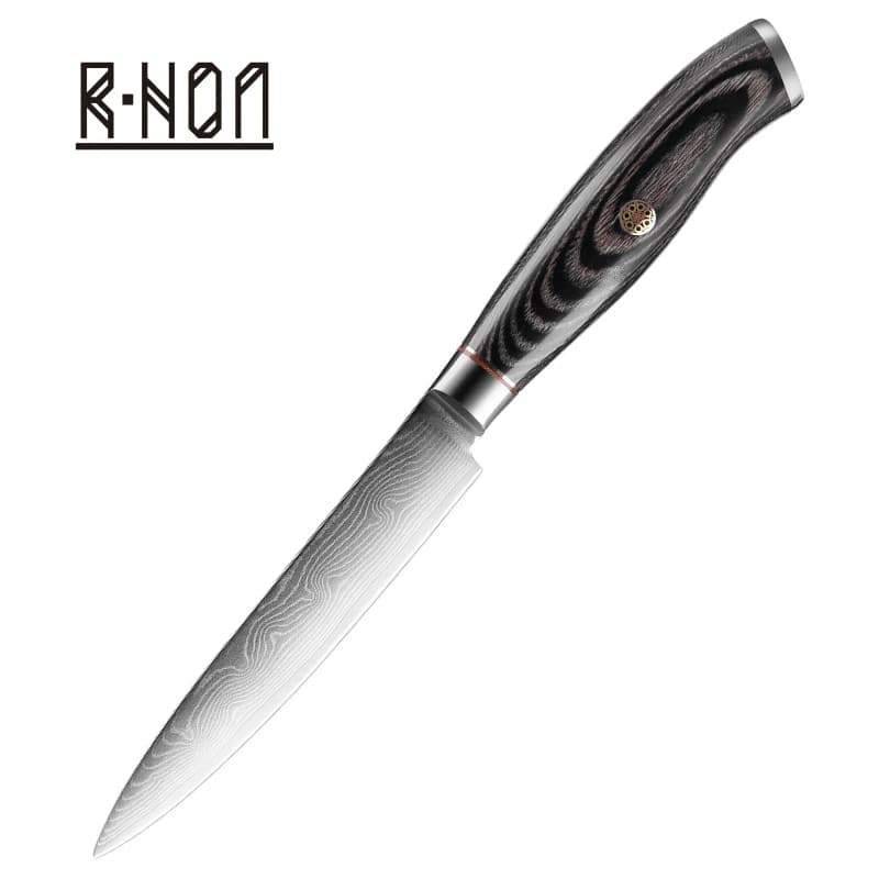 Coltello multiuso RHON da 5 pollici VG10 67 strati in acciaio di Damasco multiuso cucina domestica affettare la carne coltelli da frutta per sbucciare verdure