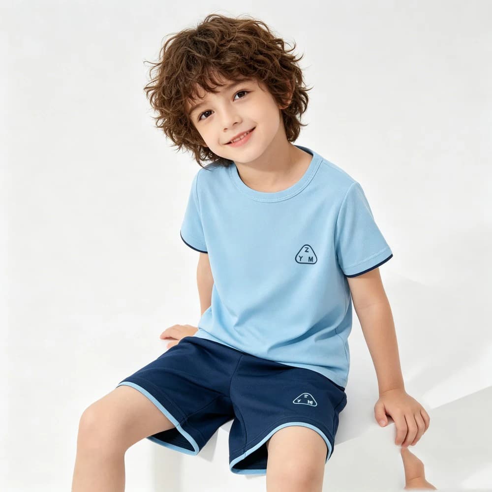 Boys Girls Quick Dry Sportswear Set 1-10Y Mesh Breathable T-shirt Shorts 2PCS Clothing Set Casual Running Training Kids Outfit