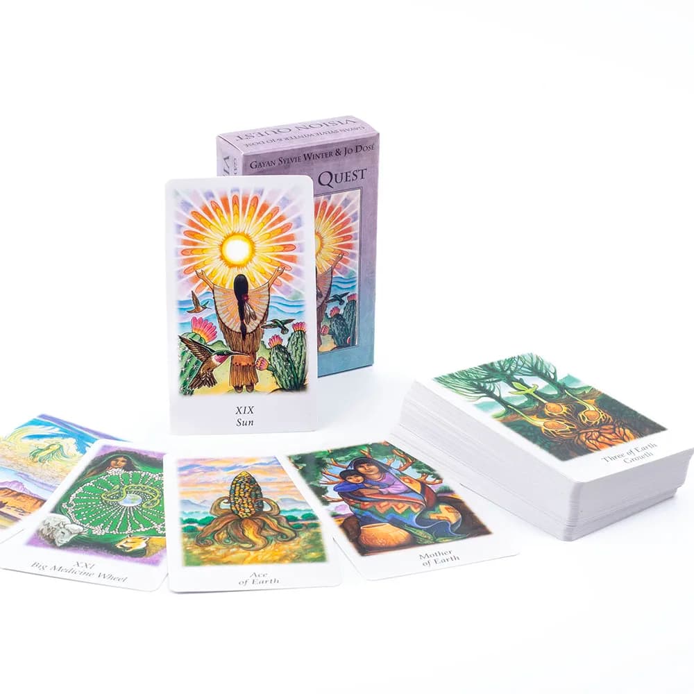 Vendite calde Vision Quest Tarocchi Mazzo da 78 carte 10.3 * 6 cm Carte dei tarocchi di divinazione del destino Giochi di carte di predizione del futuro Gioco da tavolo per feste