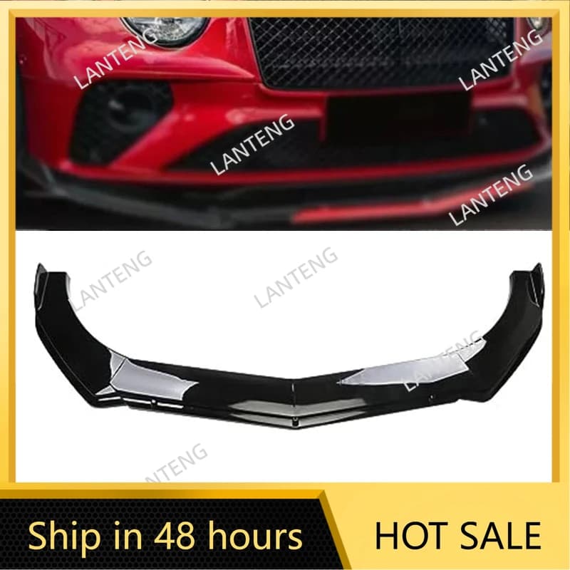 Front Bumper Splitter Lip For B-entley Continental GT Car Spoiler Diffuser Deflector Bumper Cover Body Kit Trims Protector Black