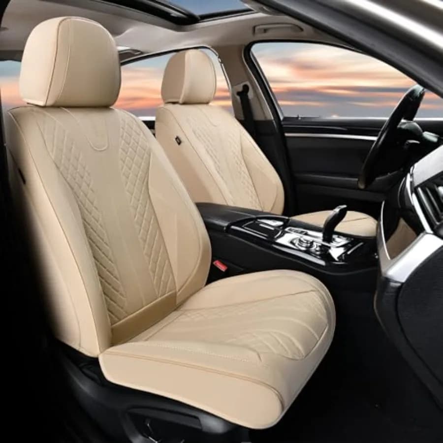 Leather Front Covers, Luxury Auto Seat Covers, Waterproof Protections for Seats, Universally Adapted for Most Cars