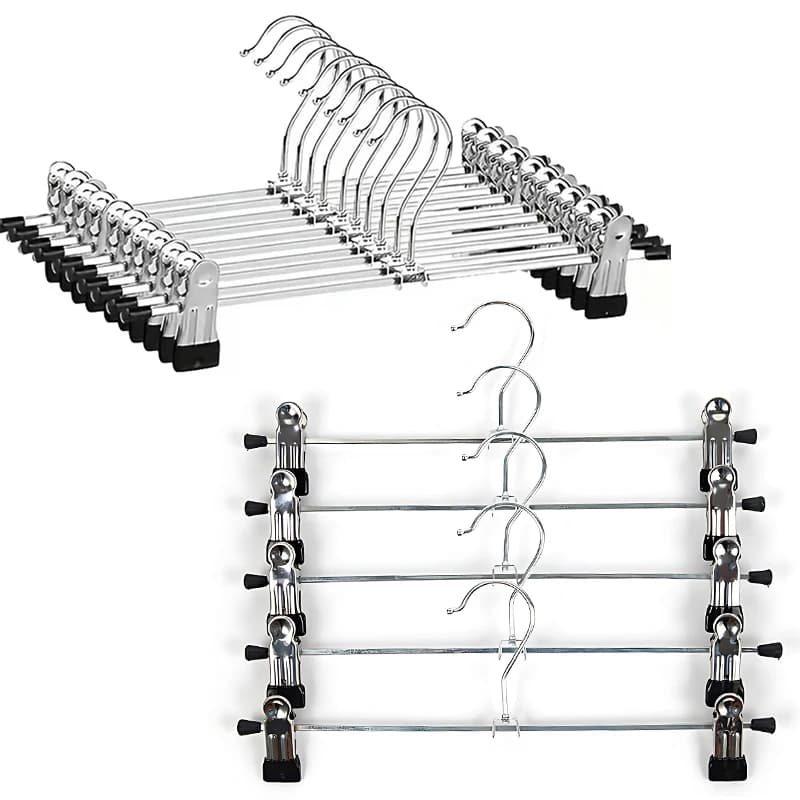 6/12PCS Pants Hanger with Clip Metal Trouser Rack for Closet Organization Household Non-Slip Clamp Hanger for Jeans Trousers ZYF