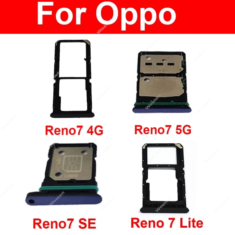 Vassoio della scheda SIM per OPPO Reno 7 7Lite 7SE 7Z 4G 5G Doppio vassoio della scheda SIM Slot Lettore di schede Supporto Presa Parti di ricambio