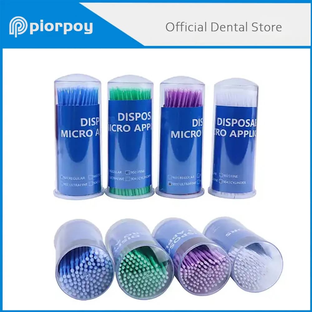 PIORPOY100 Pz/Bottiglia Dentale Usa E Getta Micro Spazzole Applicatori Micro Spazzola Denti Orale Dentista Materiali Odontologia Strumento Pulito