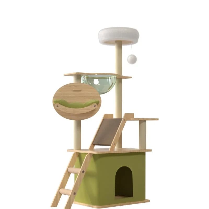For Cat Climbing Frame Cat Tree Integrated Large Wooden Cat Frame House Scratching Post Does Not Occupy The Delivery Room Space