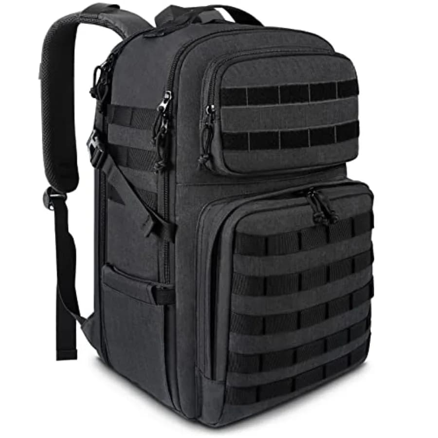 Zaino per laptop da 17 pollici, grande zaino tattico militare da uomo approvato TSA, borsa per computer resistente all'acqua, zaino da lavoro, Tra
