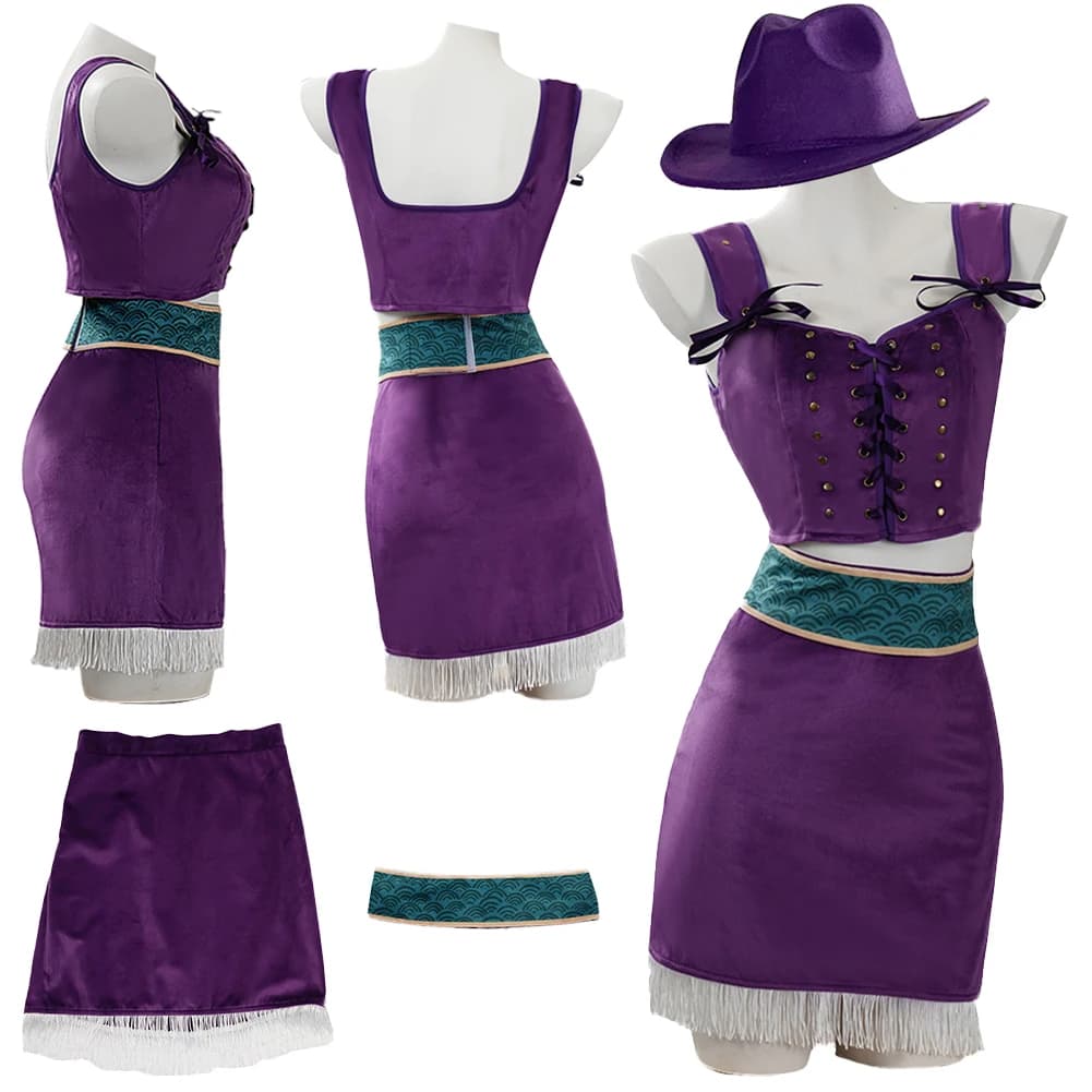 Costume da Pirata Nico Robin Cosplay Fantasy Gilet Senza Maniche Cappello 2026 Versione Live Action TV Travestimento da Pirata Halloween Abiti per Donne Adulte