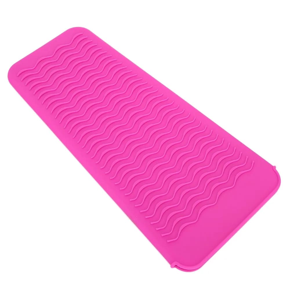 Rose Red Silicone Hair Straightener Cover Gray Durable Non Slip Mat Portable Professional Travel Hair Curler Cover Home
