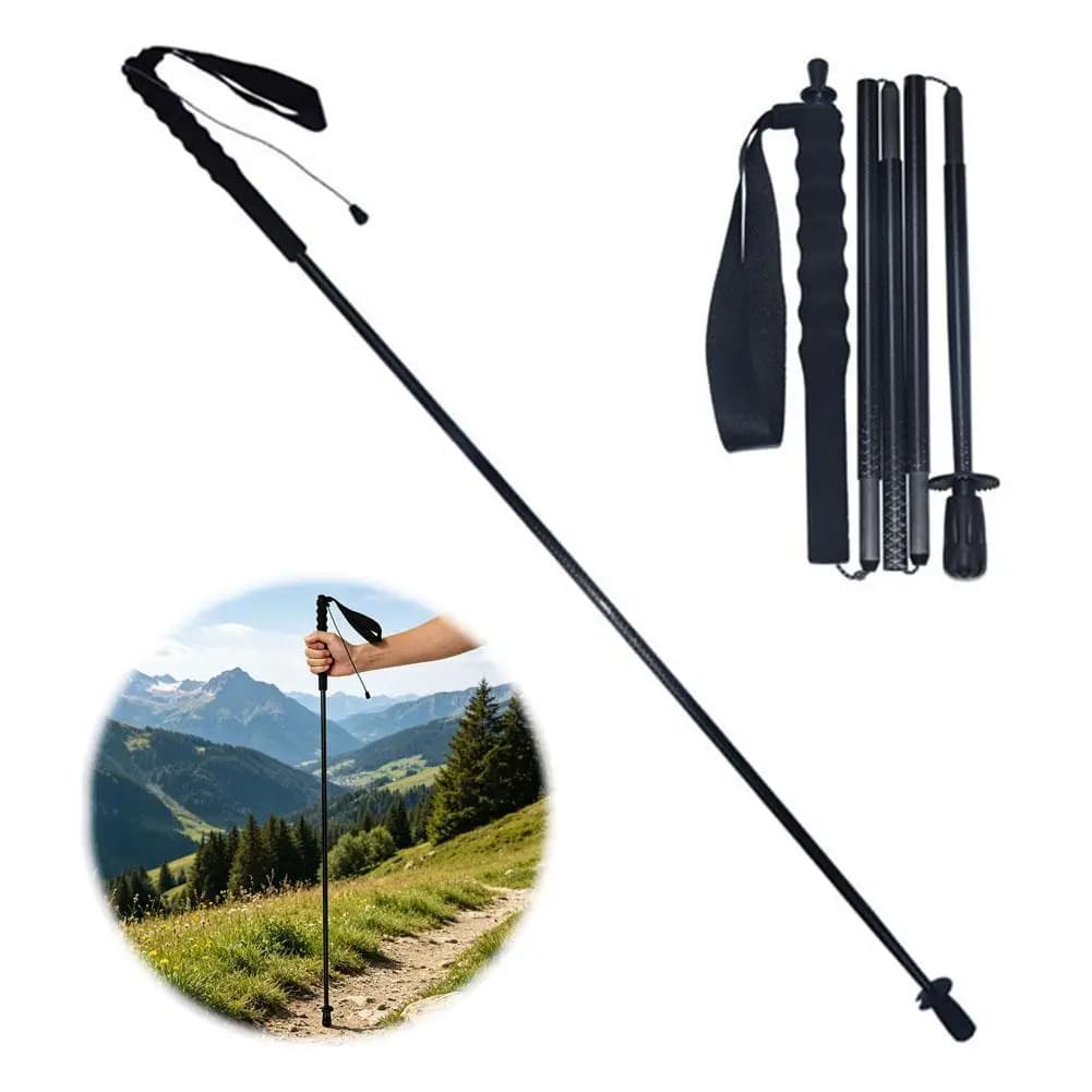 Ultralight Carbon Fiber Folding Trekking Poles,Premium Collapsible Lightweight Hiking Sticks for Trail Running & Outdoor Use