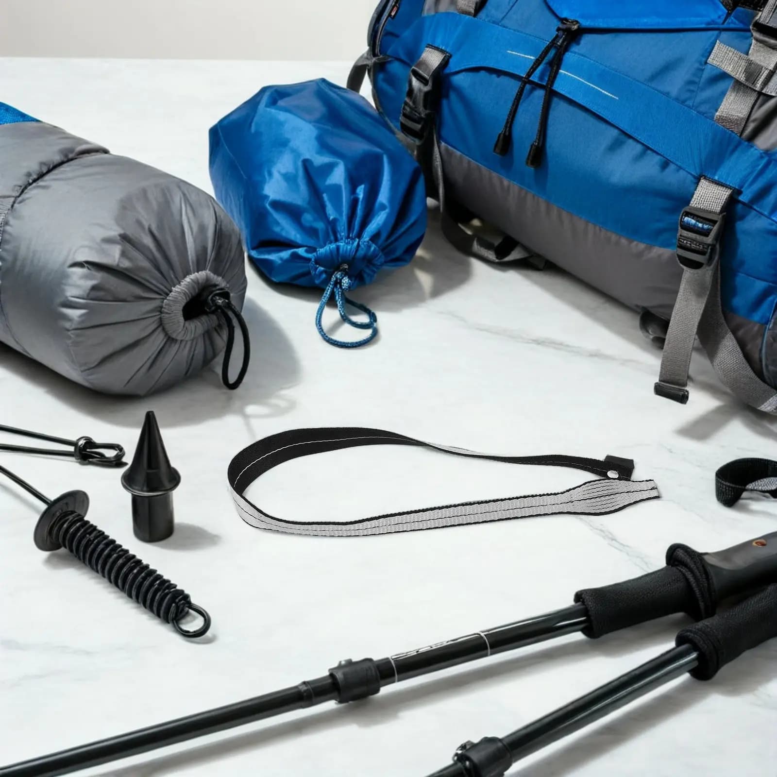 2 Pezzi Cinghie da Polso per Bastoncini da Sci Nere, Cinghie di Sicurezza Regolabili Anti-Smarrimento ad Alta Resistenza per Escursionismo e Trekking