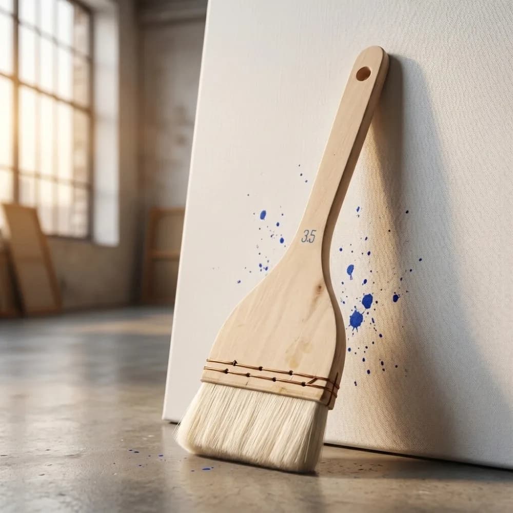 3.5 Inch Paint Brushes Cozy Grasp Dense Fine Fiber Oil Painting Board Brush Wood Handle Art Coloring Tool Large Area Coloring