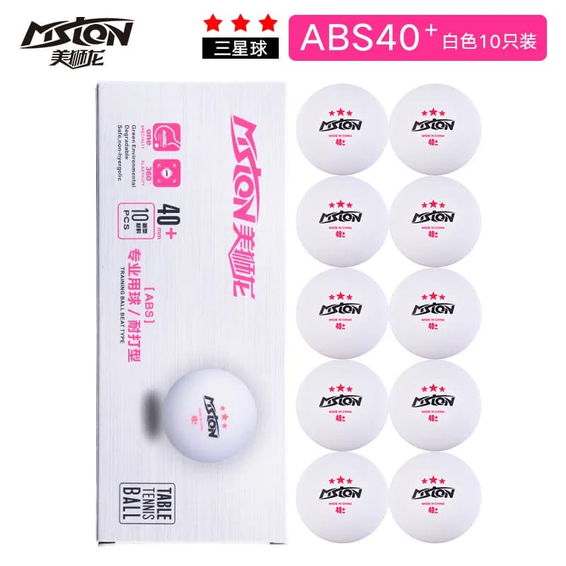 Palline da ping pong MSLON 3 stelle, nuovo materiale ABS, palline da tennis tavolo 40+, 10 pezzi per scatola, per allenamento e competizioni