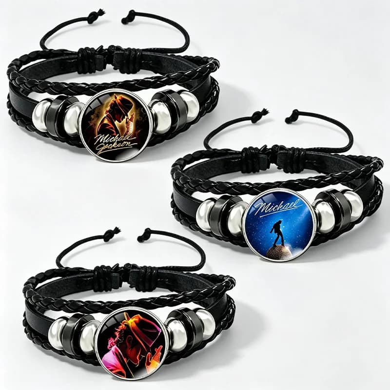 King of Pop Michael Jackson Fashion Bracelet for Men Women Anime Printed Good-looking Chain Bracelets Students Fashion Bracelet