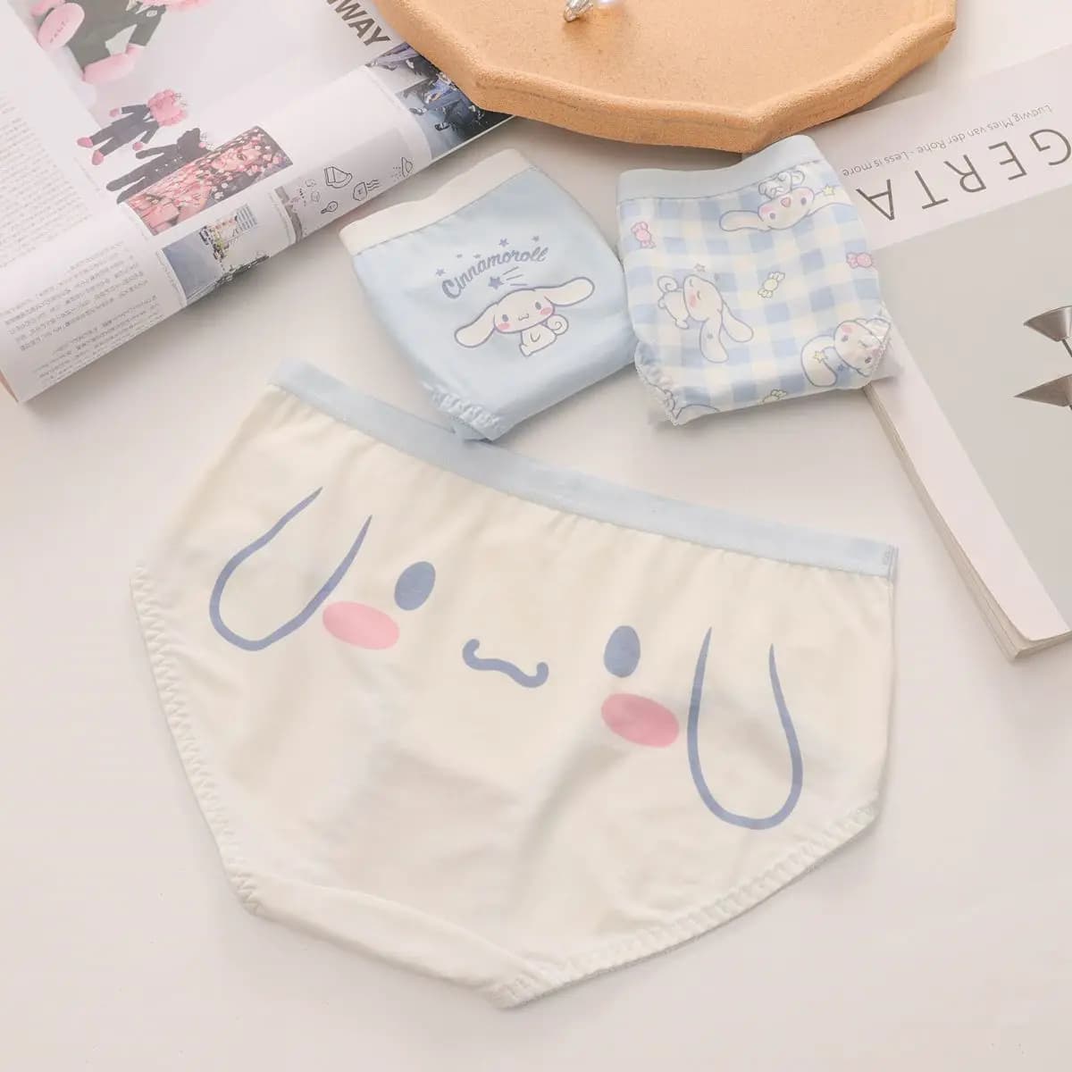 Mutandine stampate Sanrio "Cinnamoroll" per donna - Slip in modal senza cuciture (stile da ragazza) Cosplay