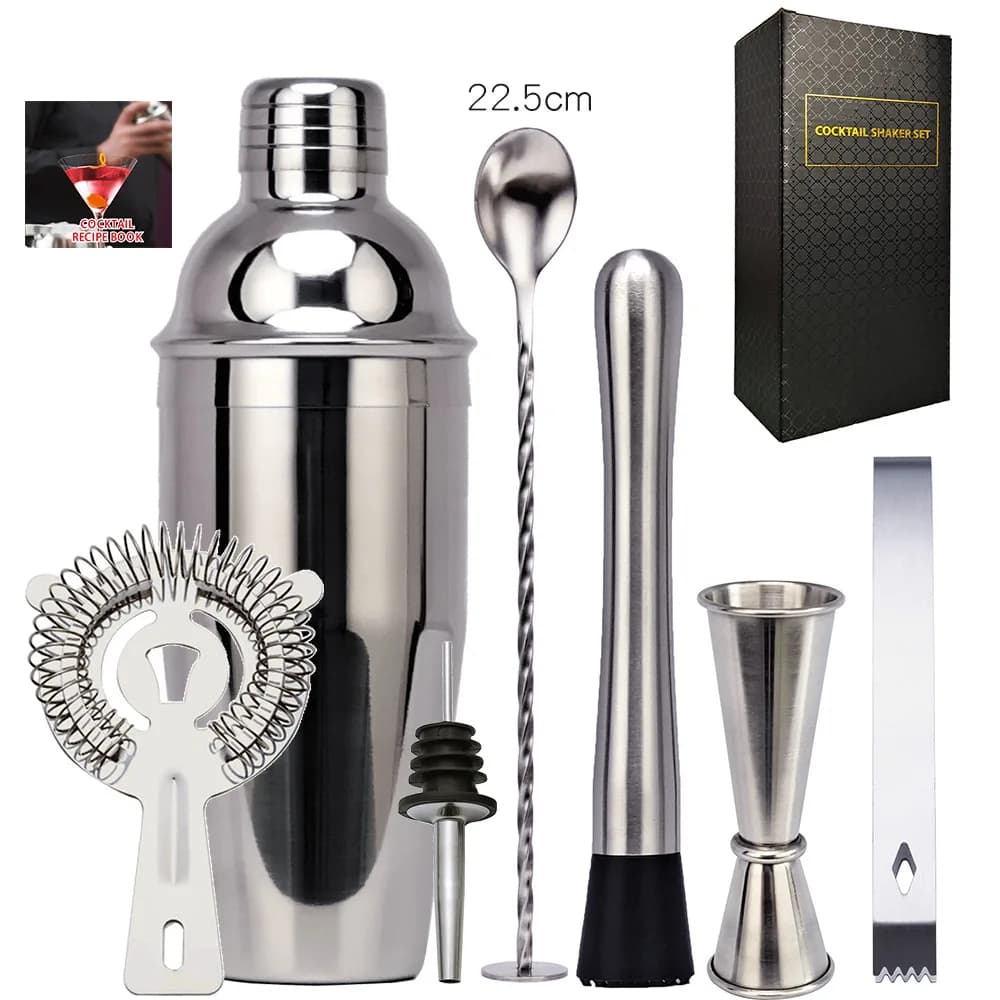 Mixer Wine Boston Shaker Martini Cocktail Shaker Bar Set Shaker da cocktail in acciaio inossidabile con supporto Drink Party Bar Accessori