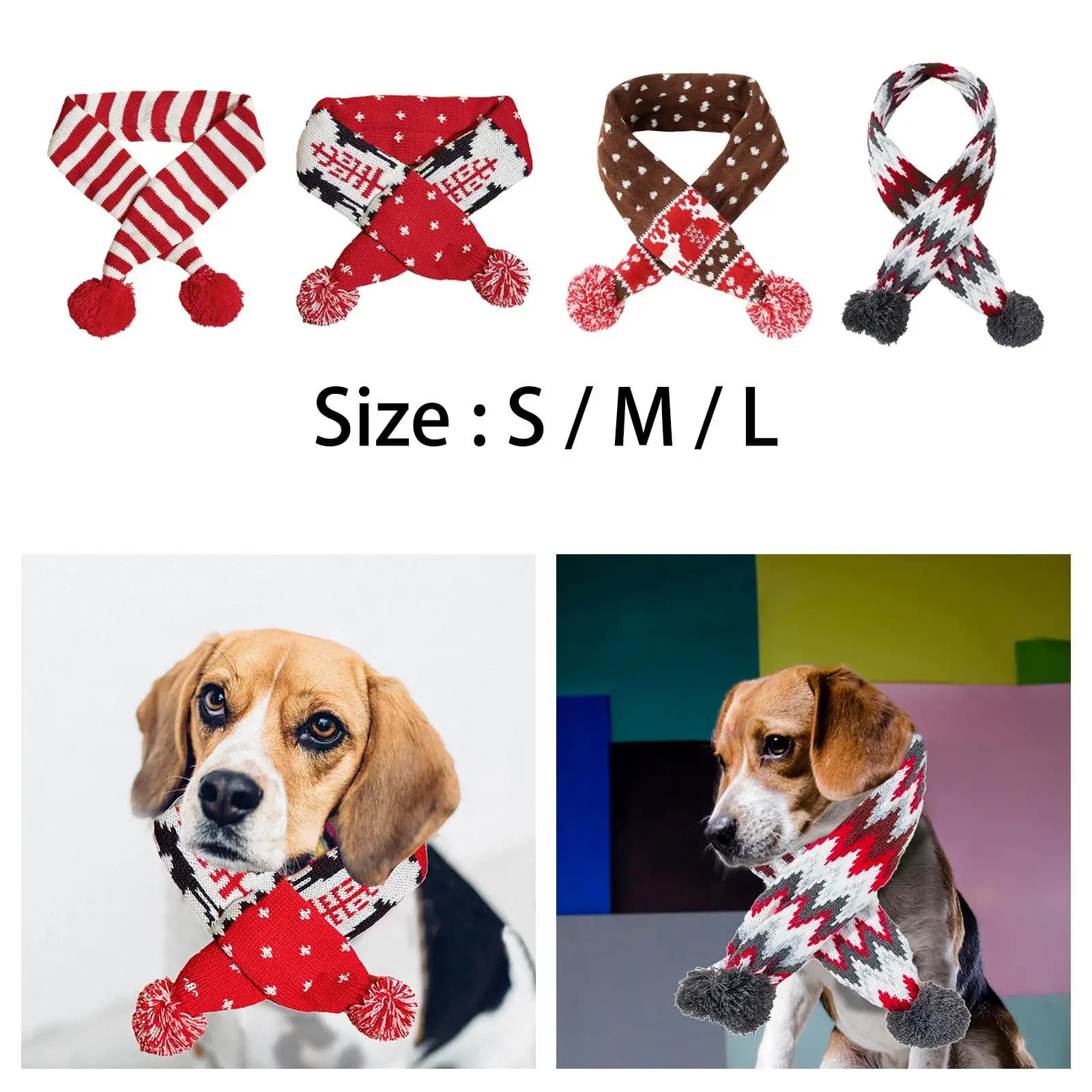 Dog Christmas Scarf Christmas Dog Cat Santa Scarf for Cats Party Supply