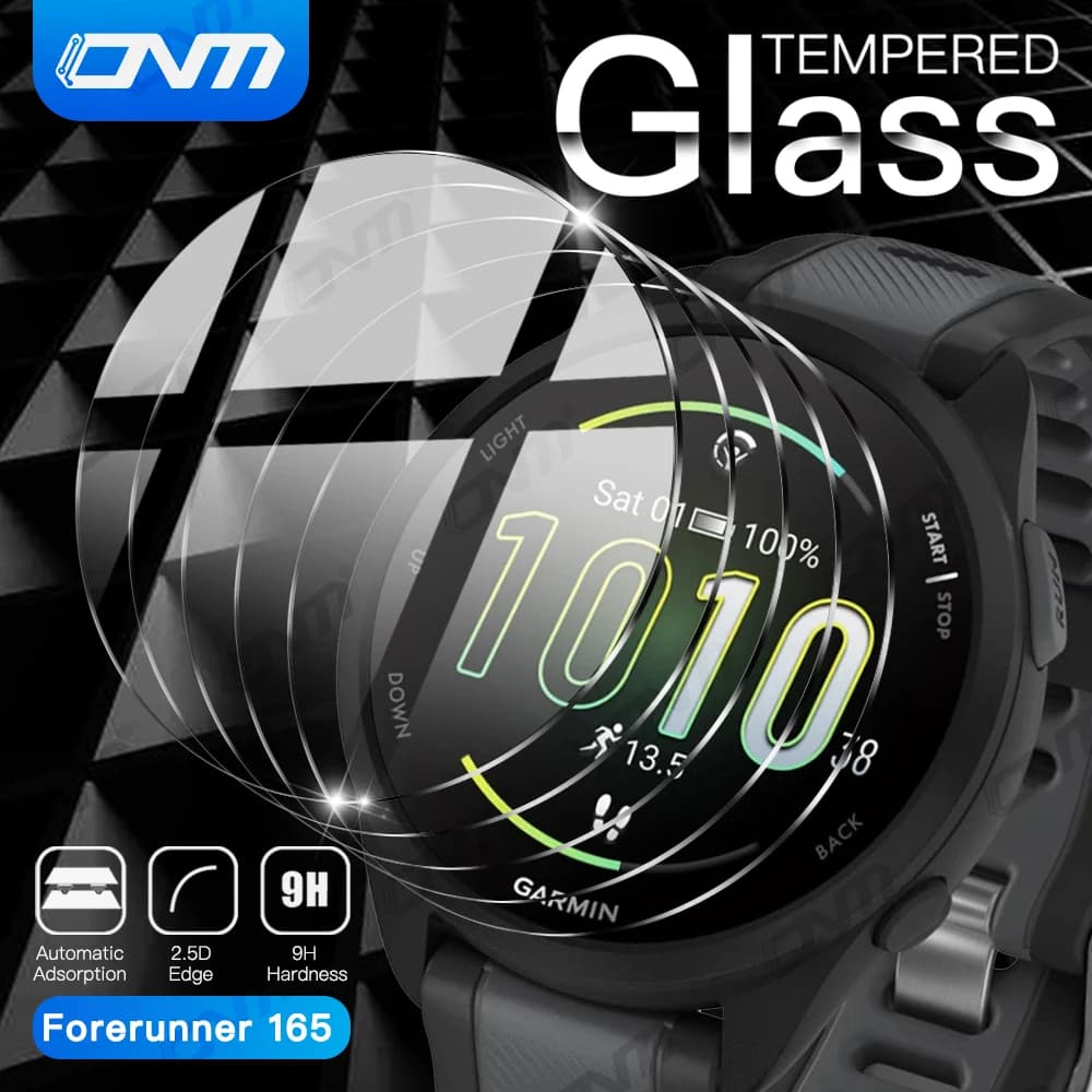 Vetro temperato Premium 9H per Garmin Forerunner 165 Music Smart Watch Proteggi schermo HD trasparente per pellicola protettiva Garmin 165