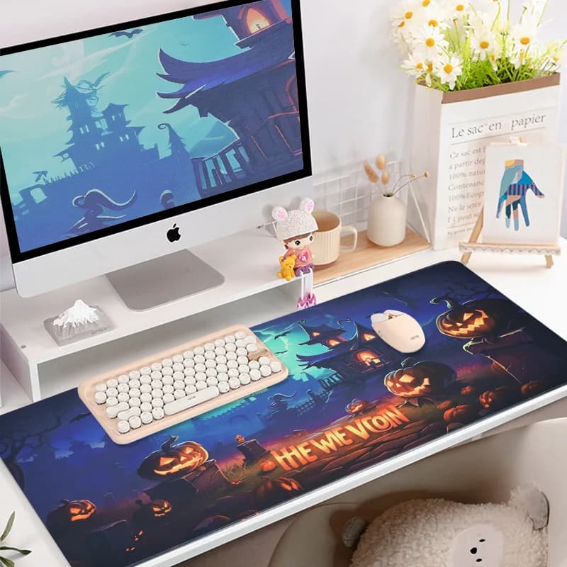 Tappetino per mouse simpatico cartone animato, tappetino per tastiera da ufficio per computer femminile di grandi dimensioni, tappetino da scrivania per studenti, tappetino per scrittura con protezione per il polso