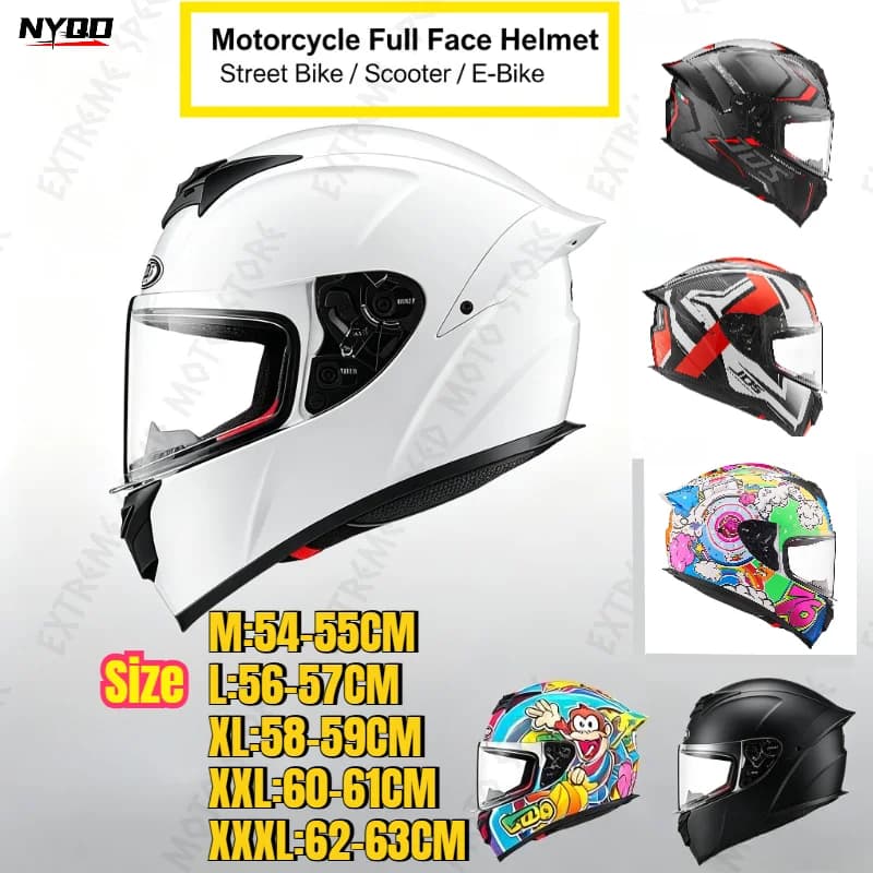 Full Face Motorcycle Helmet for Men Women, All Season Racing Motorbike Helmet, Scooter, Electric Bike