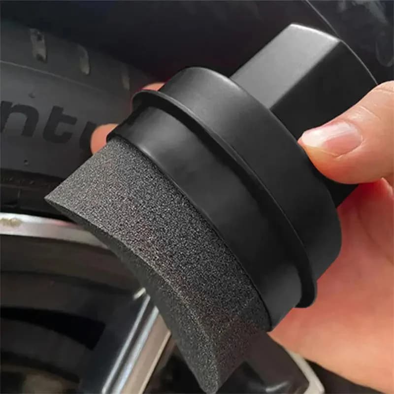 NUOVA spugna per auto spugna per ceretta per pneumatici applicatore di cera per auto con coperchio a forma curva facile ceretta spugna per pneumatici dettagli spazzola per pulizia