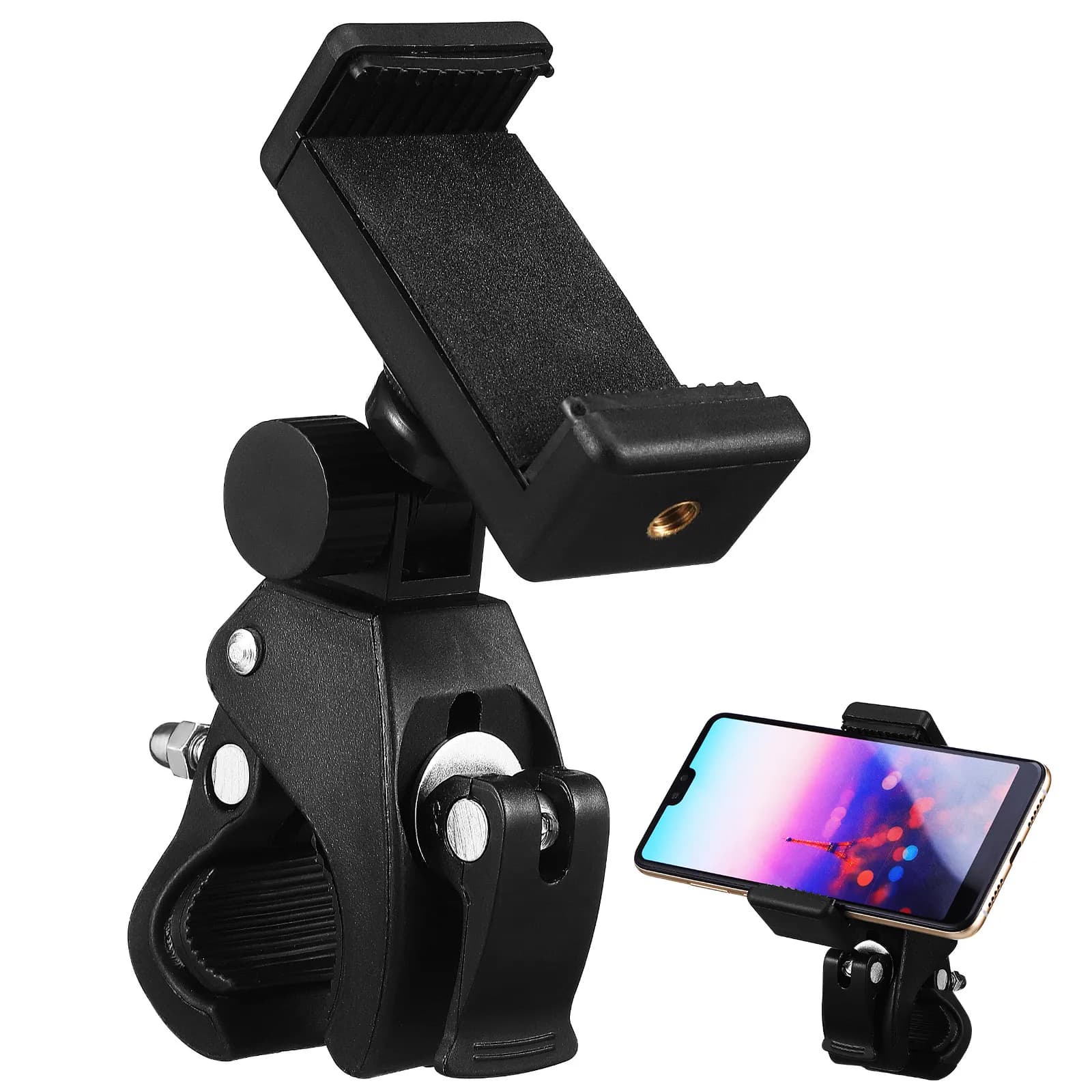 1Set Rotatable Mic Stand Phone Holder Clip for Smartphone Tablet Secure Adjustable Clamp Heavy-Duty Microphone Stand Accessory