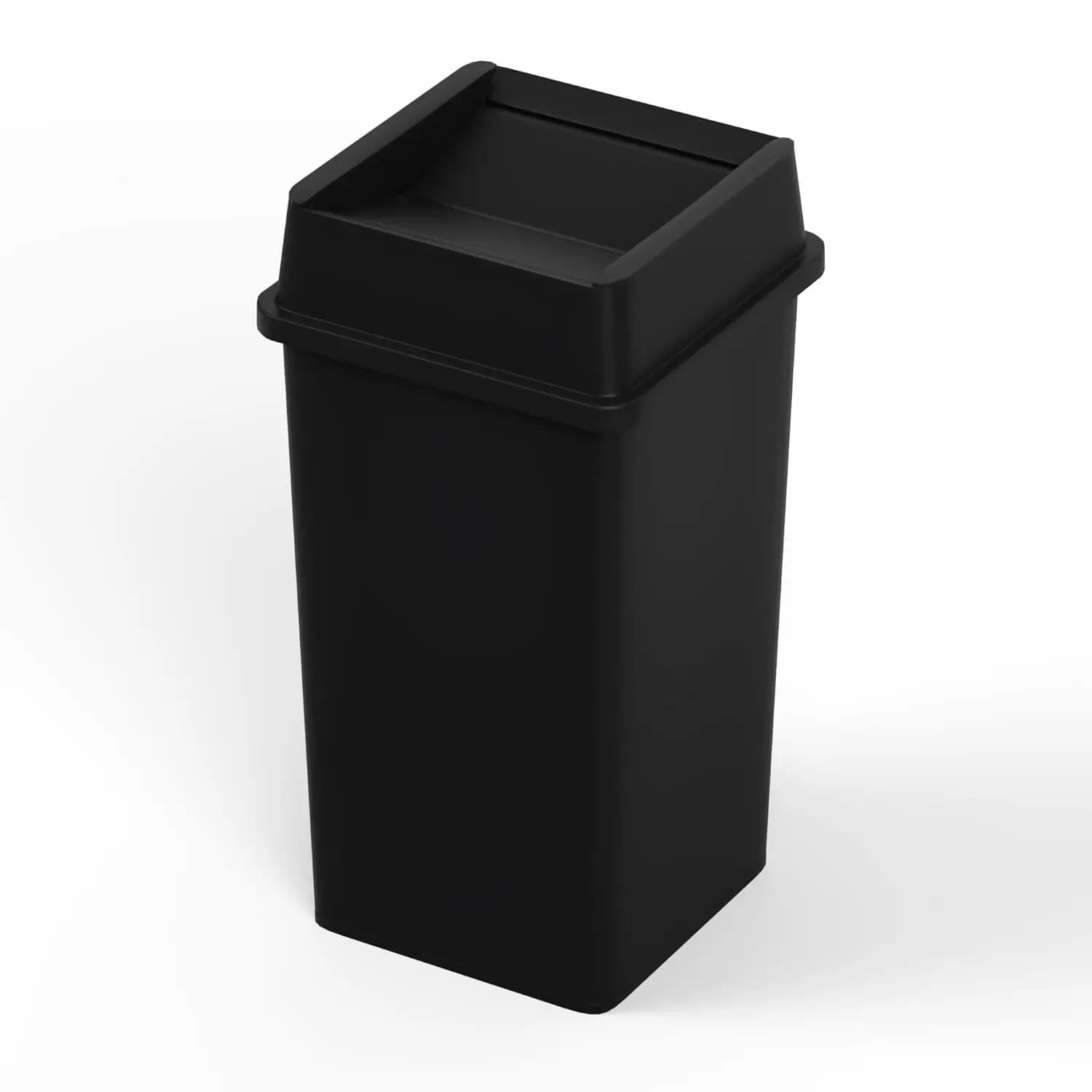 Bidone della Spazzatura Commerciale Quadrato Nero da 35 Galloni con Coperchio | Per Uffici, Ristoranti, Scuole e Cucine all'Aperto, Personalizzabile