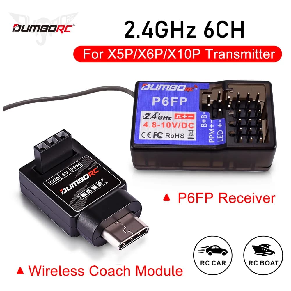 Modulo Ricevitore Wireless DUMBORC P6FP per Trasmettitore X5P/X6PM/X6P Auto e Barche RC