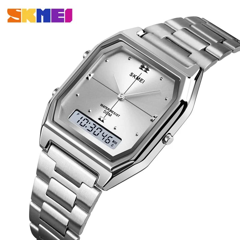 SKMEI Fashion 3Time Chrono Digital Electronic Wrist Watch for Men Woman Double Display Waterproof Sport Chrono Watch Reloj Hombre