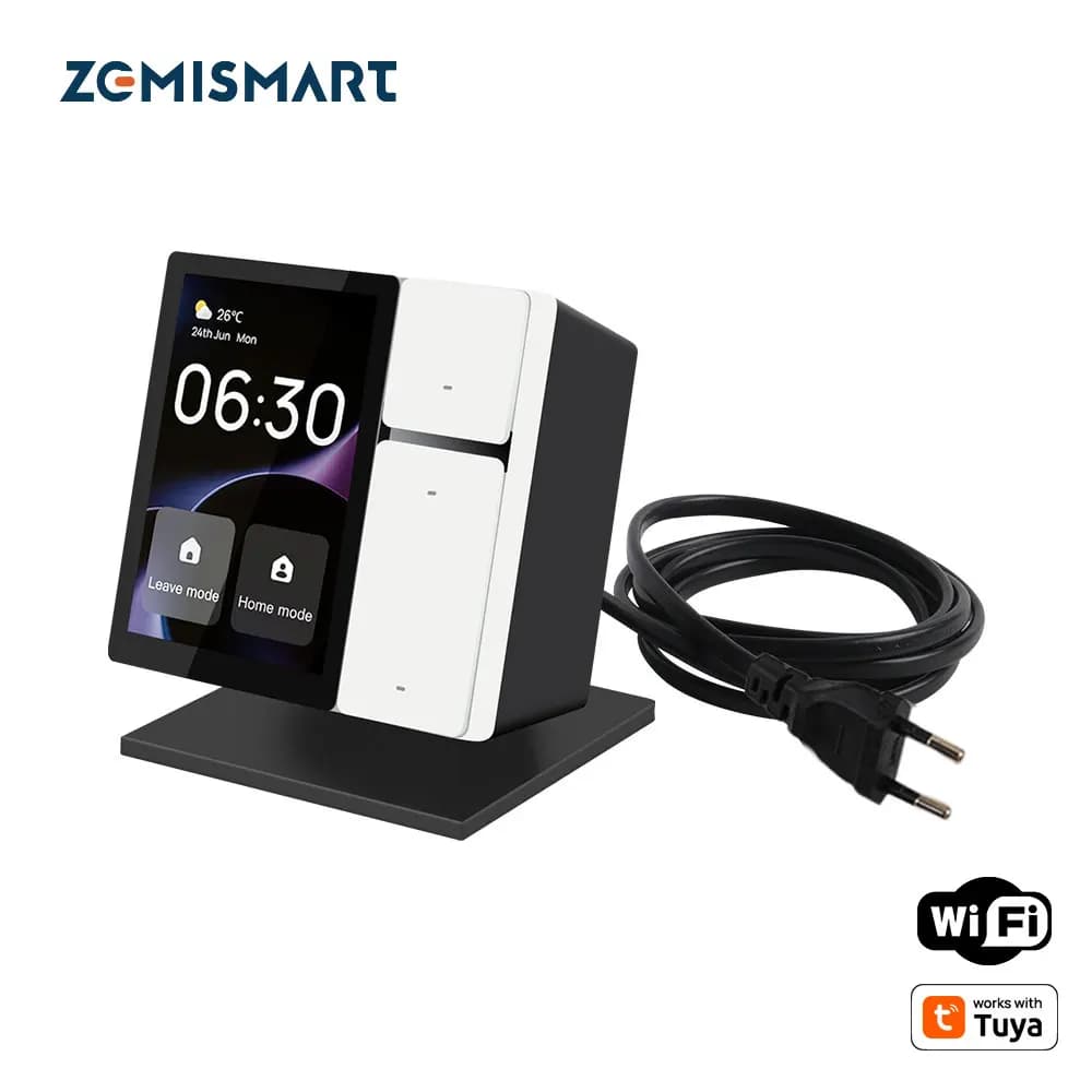 The 3.5 inch Zemismart smart central control panel works with the IR BLE Sig Mesh control touch screen integrated Tuya comes with basic plug