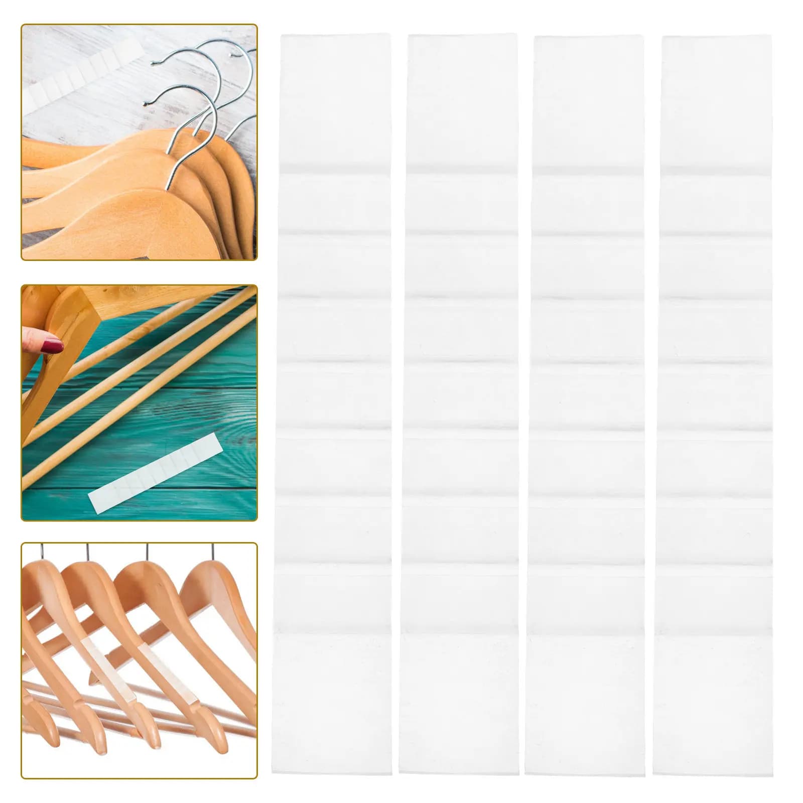 50 Pieces Strips Silicone Anti-slip Wall decal for Wood and Plastic hanger, Anti-slip accessories for cabinets