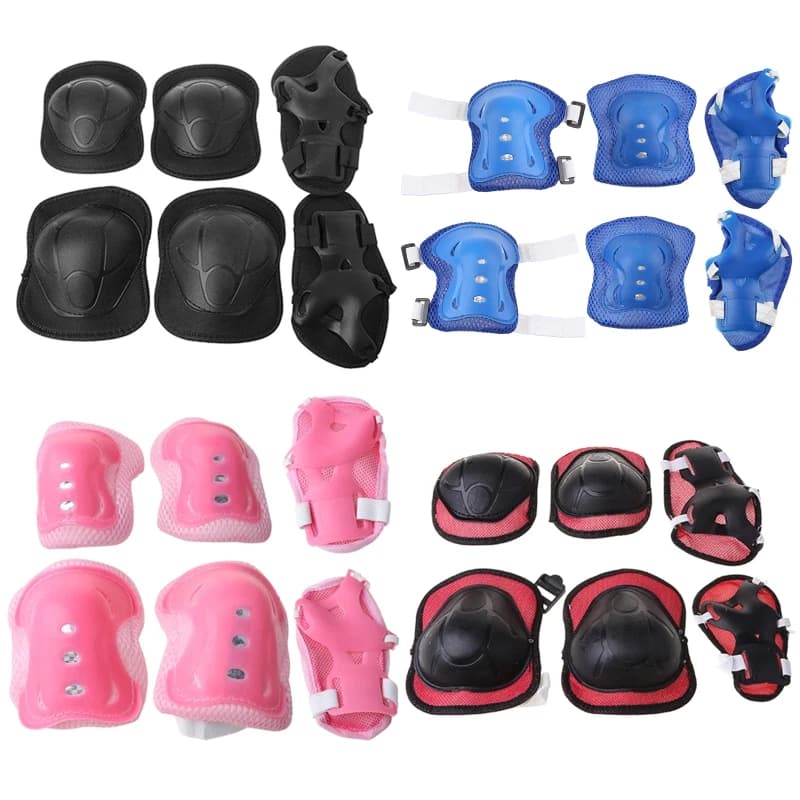 Set di protezioni per bambini da 6 pezzi, ginocchiere per bambini, protezioni per ginocchia e gomiti con protezioni per polsi 3 in 1 per pattinaggio, ciclismo, bici, monopattino